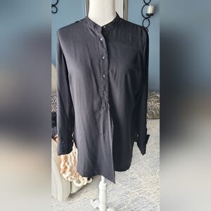 Long Sleeve Black Tunic Blouse
